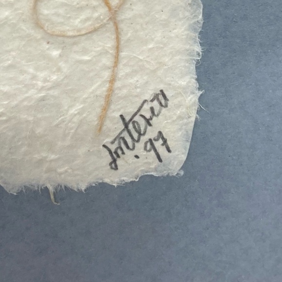 Pressed Flower panel matted framed art signed 1997 cottagecore shabby chic - Picture 8 of 8